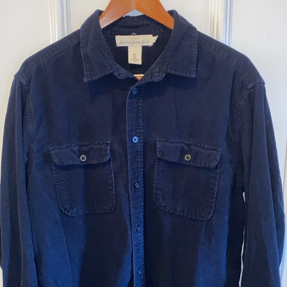 Men’s H&M Navy Blue Button Down Shirt Size L